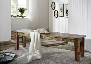 Massivmoebel24 Nature of Spirit #36 Bank Altholz 180x40x45cm mehrfarbig lackiert (09-128-700-5135)