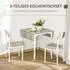 HomCom 3 TLG Essgruppe mit 2 Stühlen MDF Natur+Weiß 110 x 70 x 75 cm