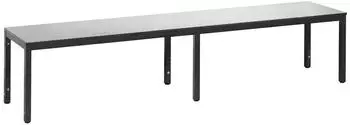 C+P Umkleidebank Basic Plus HPL ohne Schuhrost 1960mm, silbergrau (RAL 7004)