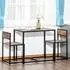 HomCom 3-tlg. Essgruppe, Küchentisch, Esstisch mit 2 Stühlen, Esstisch Set, für Küche, Esszimmer, Metall, Natur