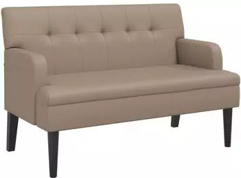 vidaXL Sitzbank mit R&uuml;ckenlehne cappuccino 112x65,5x75cm Kunstleder (372152)