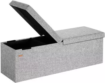Casaria Sitzbank mit Stauraum Faltbar Gepolstert Grau 80x40x40cm (PD-106958)