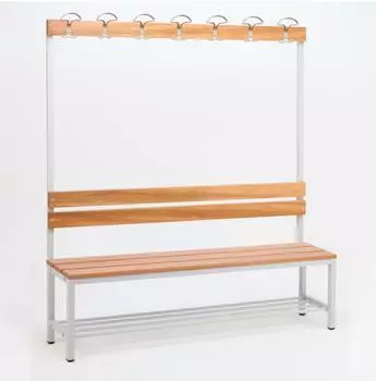 Szagato Garderobenbank mit Haken und Schuhrost, 1-seitig, 150x30cm (57153-1)