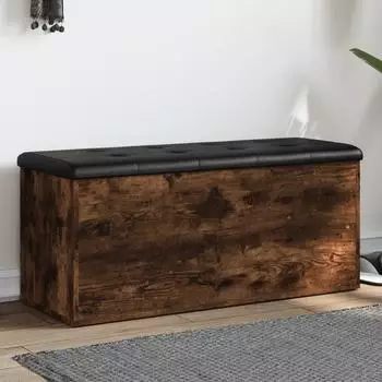 vidaXL Sitzbank mit Stauraum R&auml;uchereiche 102x42x45cm Holzwerkstoff (835058)