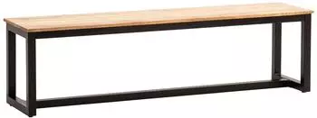 Wohnling Esszimmerbank Akazien-Massivholz & Metall, 120x40x45cm, Loft-Style (WL7.064)