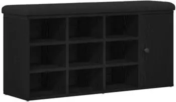 vidaXL Sitzbank mit Stauraum, schwarz Eiche, 100x30x48cm (862986)