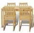 vidaXL Sitzgruppe Holztisch + 4 Holzstühle natur (241220)