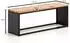 Wohnling Sitzbank Akazie Massivholz, Steinoptik, Metallgestell, 120x45x35cm (WL6.781)