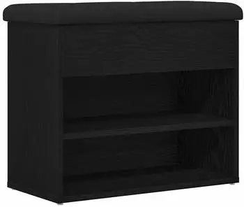vidaXL Aufbewahrungsbank schwarz Eiche-Optik 60x30x48cm (862990)