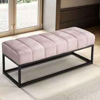 Finebuy Polsterbank Samt 108cm rosa (FB60346)