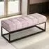 Finebuy Polsterbank Samt 108cm rosa (FB60346)
