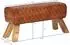 Finebuy Sitzbank Turnbock Echtleder braun (FB54089)