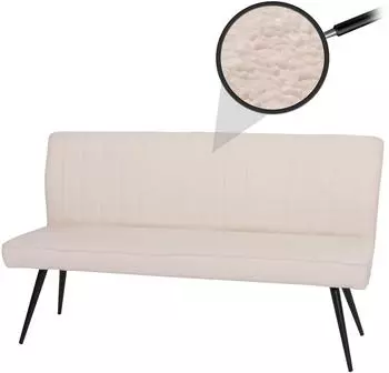 MCW Sitzbank K16 Boucl&eacute;-Stoff mit R&uuml;ckenlehne, 160cm, creme-beige (MCW-K16)