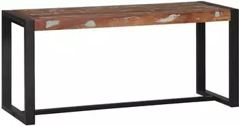 vidaXL Flurbank mit Stauraum, Mangoholz massiv, mehrfarbig, 100x35x45cm
