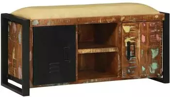 vidaXL Bankschrank mehrfarbig 100x35x50cm Massivholz recycelt (4013618)