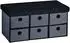 Kesper Sitzbank mit Aufbewahrungsboxen, Teddy-Stoff, grau/schwarz, 76x38x38cm (15953)