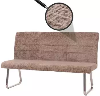 MCW Sitzbank G55 Chenille-Stoff, geb&uuml;rsteter Edelstahl, 160cm, braun (800000872329)