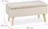 Relaxdays Sitztruhe Samtbezug, Holzbeine, 40L, 120kg, creme