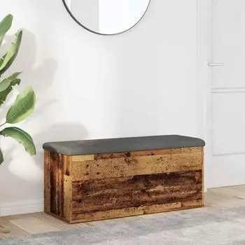 vidaXL Sitzbank mit Stauraum Altholz-Optik 102x42x45cm Holzwerkstoff (857619)