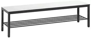 C+P Basic Plus Umkleidebank 1500mm mit Schuhrost, schwarzgrau/weiß