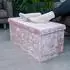 Intirilife Faltbare Sitzbank mit Stauraum, Samt, rosa, 76x38x38cm (IL-100430)