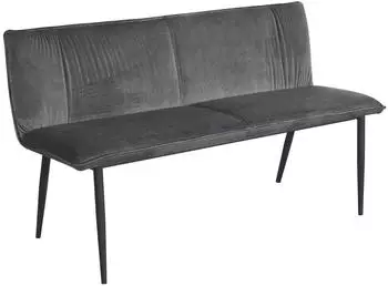 HTI-Living Bangor Polsterbank mit R&uuml;ckenlehne, Velvet, grau mit Print (2221340)