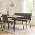 HTI-Living Bangor Polsterbank mit Rückenlehne, Velvet, grau mit Print (2221340)