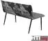 HTI-Living Bangor Polsterbank mit Rückenlehne, Velvet, grau mit Print (2221340)