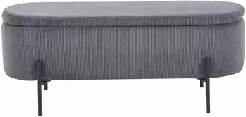 SalesFever Bettbank mit Stauraum, grau, Cord-Optik, aufklappbar (369524)