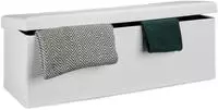 Faltbare Sitzbank Xxl, Sitzcube Mit Stauraum, Sitzw&uuml;rfel Aus Leinen, Mit Deckel, Hbt