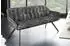 Riess-Ambiente PAPILLON Sitzbank 165cm, Samt, grau, schwarzes Metallgestell