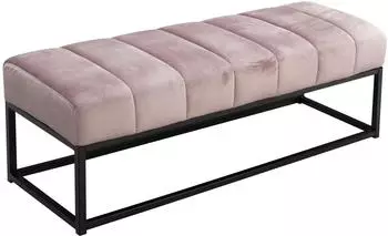 Wohnling Sitzbank Samt, rosa, Metallgestell, 108x40x40cm (WL7.011)