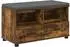 vidaXL Flurbank mit Kissen und Regal, geräucherte Eiche, 80x38x46cm (891460)