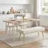 vidaXL Doppellagige Bank, Samt, creme, 120x45x46cm (42038593)