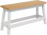 vidaXL Esstischbank EKAI Wei&szlig; 91,5 x 29 x 45,5 cm Massives Kiefernholz