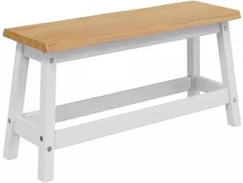 vidaXL EKAI Esszimmerbank, wei&szlig;, Kiefernholz, 91,5x29x45,5cm (42037010)