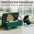 HomCom Truhenbank mit Stauraum, Samtoptik, grün, 100x40x42cm (838-024V00GN)