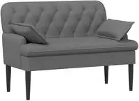 vidaXL Zweisitzer mit Knopfheftung Dunkelgrau 111 x 68 x 80 cm Stoff