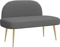 Vidaxl Upholstered Bench With Backrest Dark Grey 110 X 60 X 76 Cm