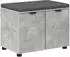 vidaXL Flurbank mit Kissen, Regal und Tür, betongrau, 60x38x46cm (891475)