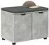 vidaXL Flurbank mit Kissen, Regal und Tür, betongrau, 60x38x46cm (891475)