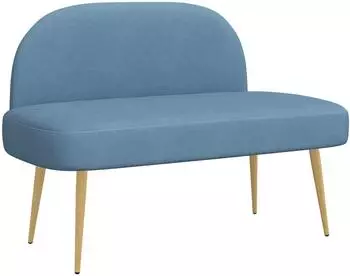 vidaXL Gepolsterte Bank mit R&uuml;ckenlehne, blau, 110x60x76cm (42040779)