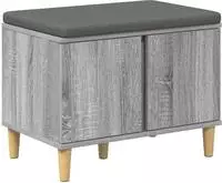 vidaXL Flurbank mit Kissen mit Speicher Graues Sonoma 60 x 38 x 46 cm