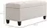 HomCom Truhenbank mit Stauraum, cremeweiß, leinenartiges Polyester (100x40x44cm)