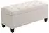 HomCom Truhenbank mit Stauraum, cremeweiß, leinenartiges Polyester (100x40x44cm)
