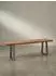 KADIMA DESIGN Esszimmerbank Akazie Massivholz Baumkante Chromgestell 120x40x46cm