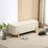 HomCom Sitzbank mit Stauraum, Leinenoptik, Holzbeine, creme (838-467V00CW)