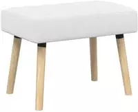 vidaXL Kanalgepolsterte Bank Wei&szlig; 60 x 40 x 45 cm Stoff
