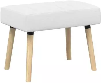 vidaXL Kanalgepolsterte Sitzbank wei&szlig;, Stoff, 60x40x45cm (42038470)