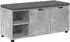 vidaXL Flurbank mit Kissen und Regal, betongrau, 100x38x46cm (891515)